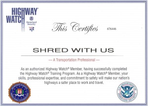 Hiway Watch Membership Certificate