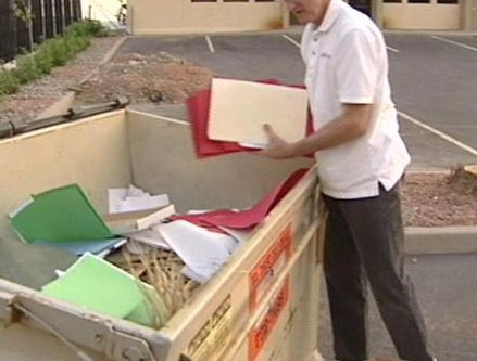 Dumpster full of personal information illegally dumped by greensbor, NC firm.